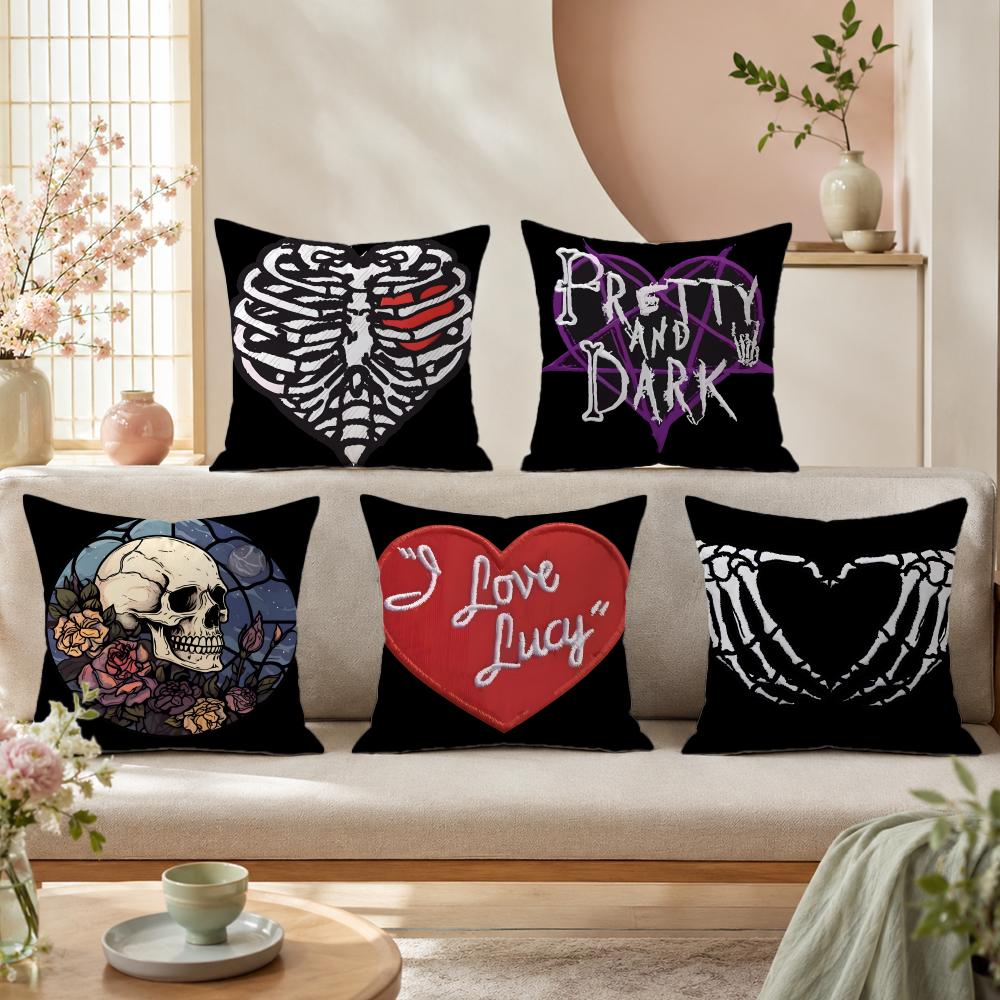 Home Textiles Premium - Fodera per cuscino con stampa cuore